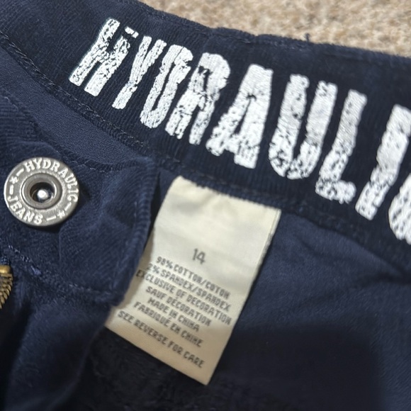 Lot of Three Pairs Pants - Olive Jean, Black Pinstripe, and Navy Corduroy - Picture 2 of 4